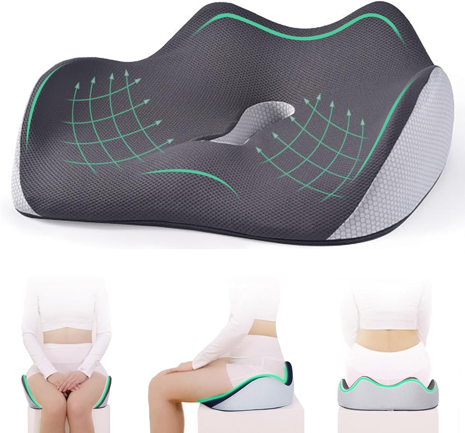 Foam Non-Slip Seat Cushion For Office Chair Memory Desk Chair Cushion Back  Coccyx Sciatica Tailbone Pain Relief Butt Pillow New - AliExpress